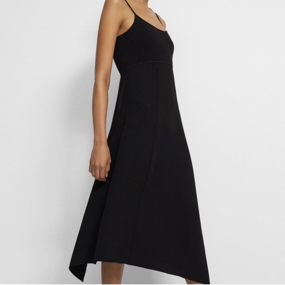 Theory Flared Crepe Slip Midi Dress - Picture 5 of 9